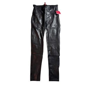 NWT Spanx Women's Faux Leather Leggings Pants Black Large